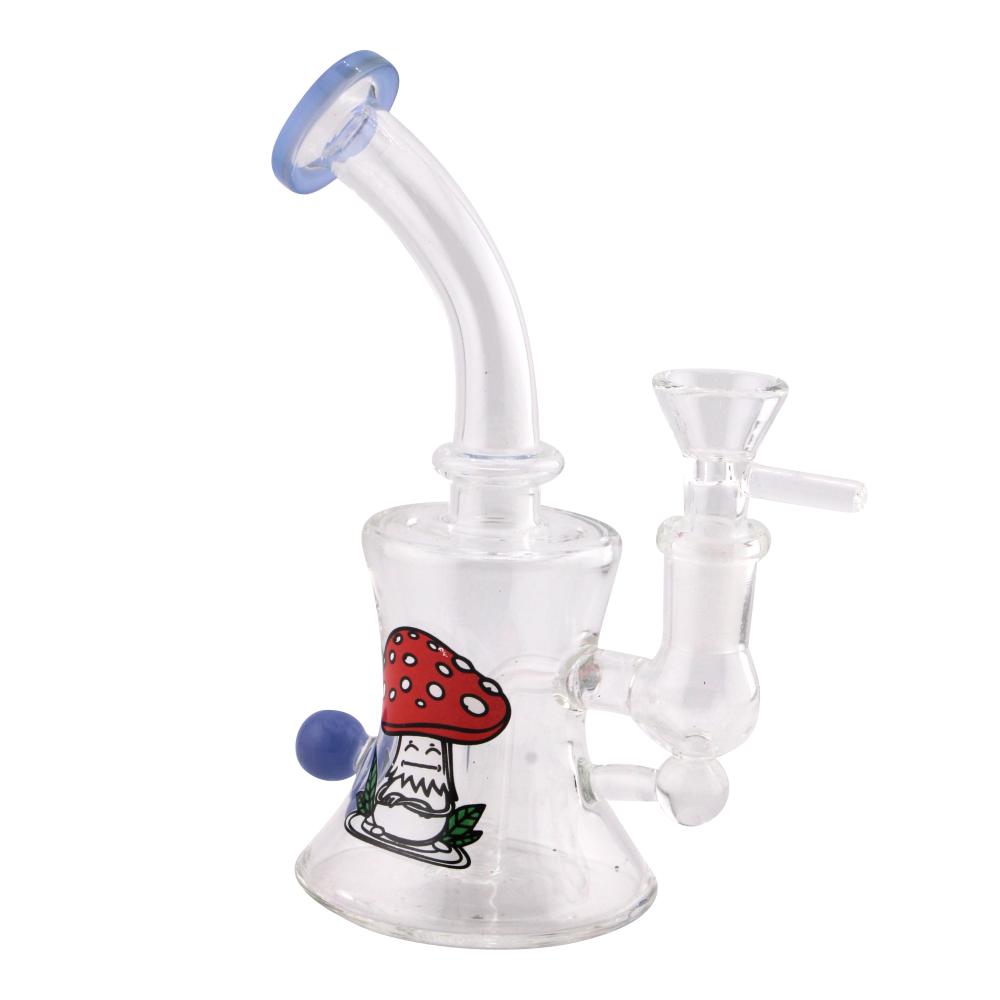 Clear Mix Print And Design Glass Water Pipe-Blue