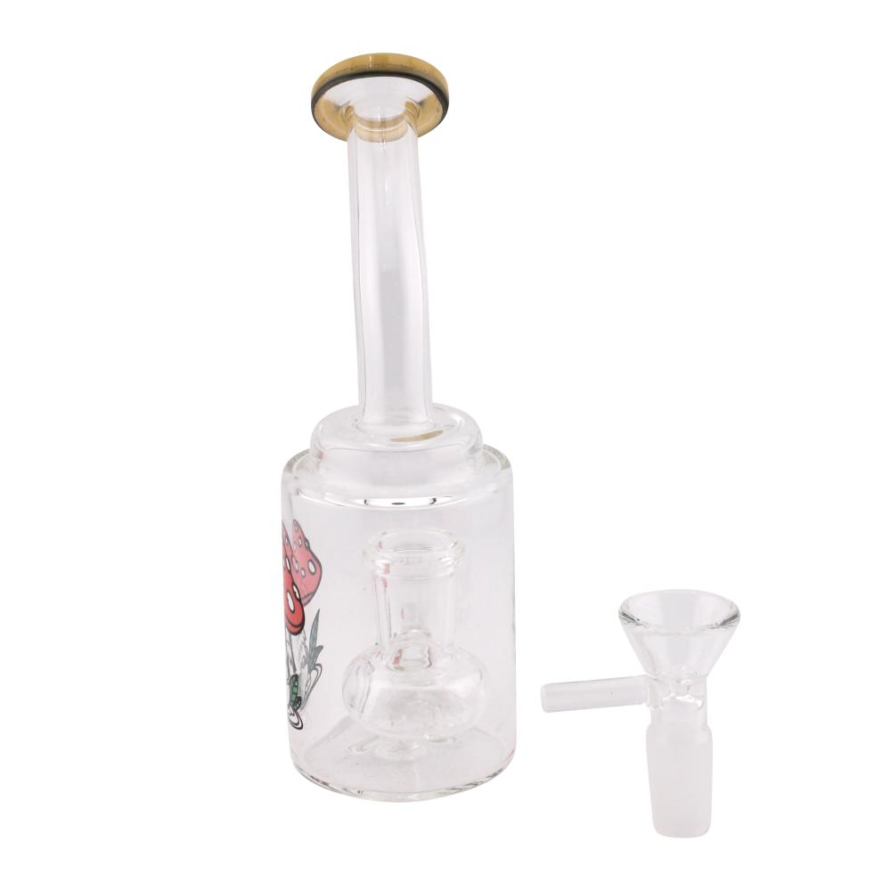 Clear Mix Print And Design Glass Water Pipe-WP20303-Yellow