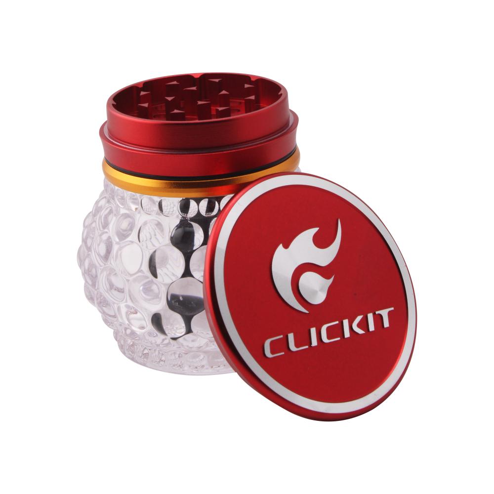 Clicket Glass Grinder-3 Piece-Red