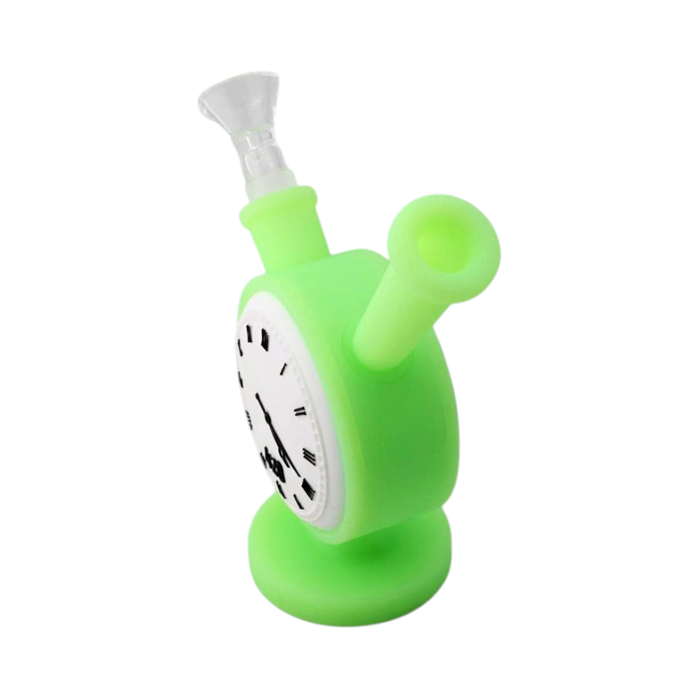 Clock Design Silicone Water Pipe-Green