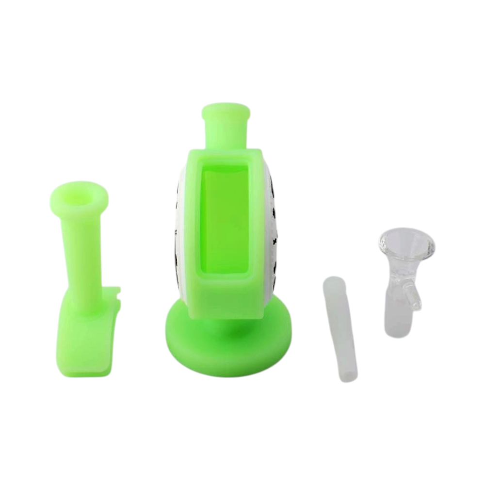 Clock Design Silicone Water Pipe-Green