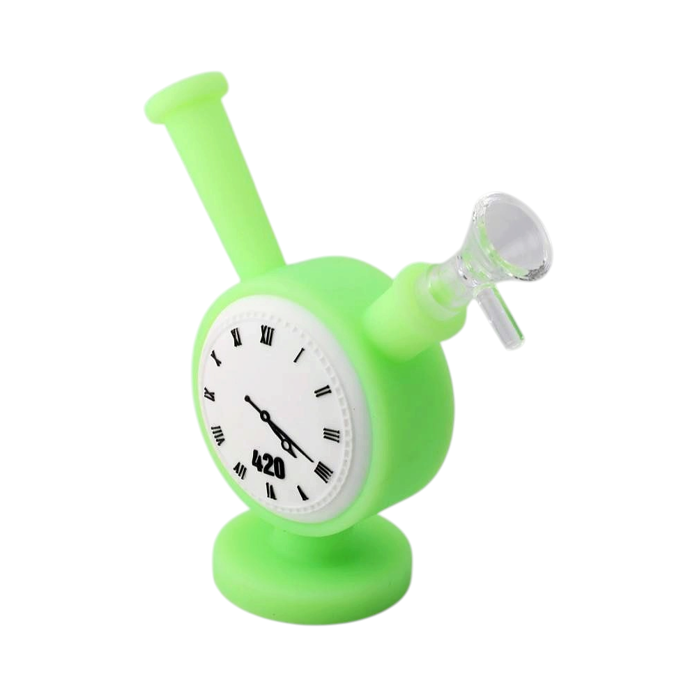 Clock Design Silicone Water Pipe-Green