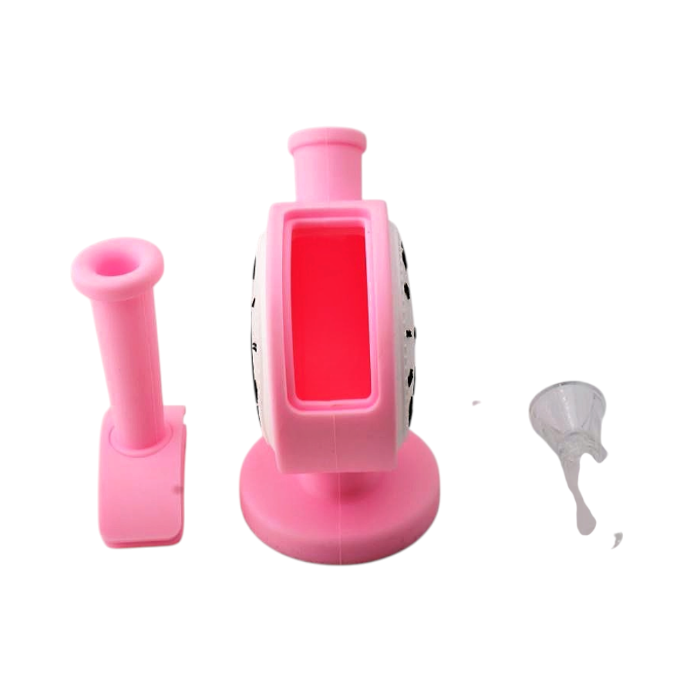Clock Design Silicone Water Pipe-Pink