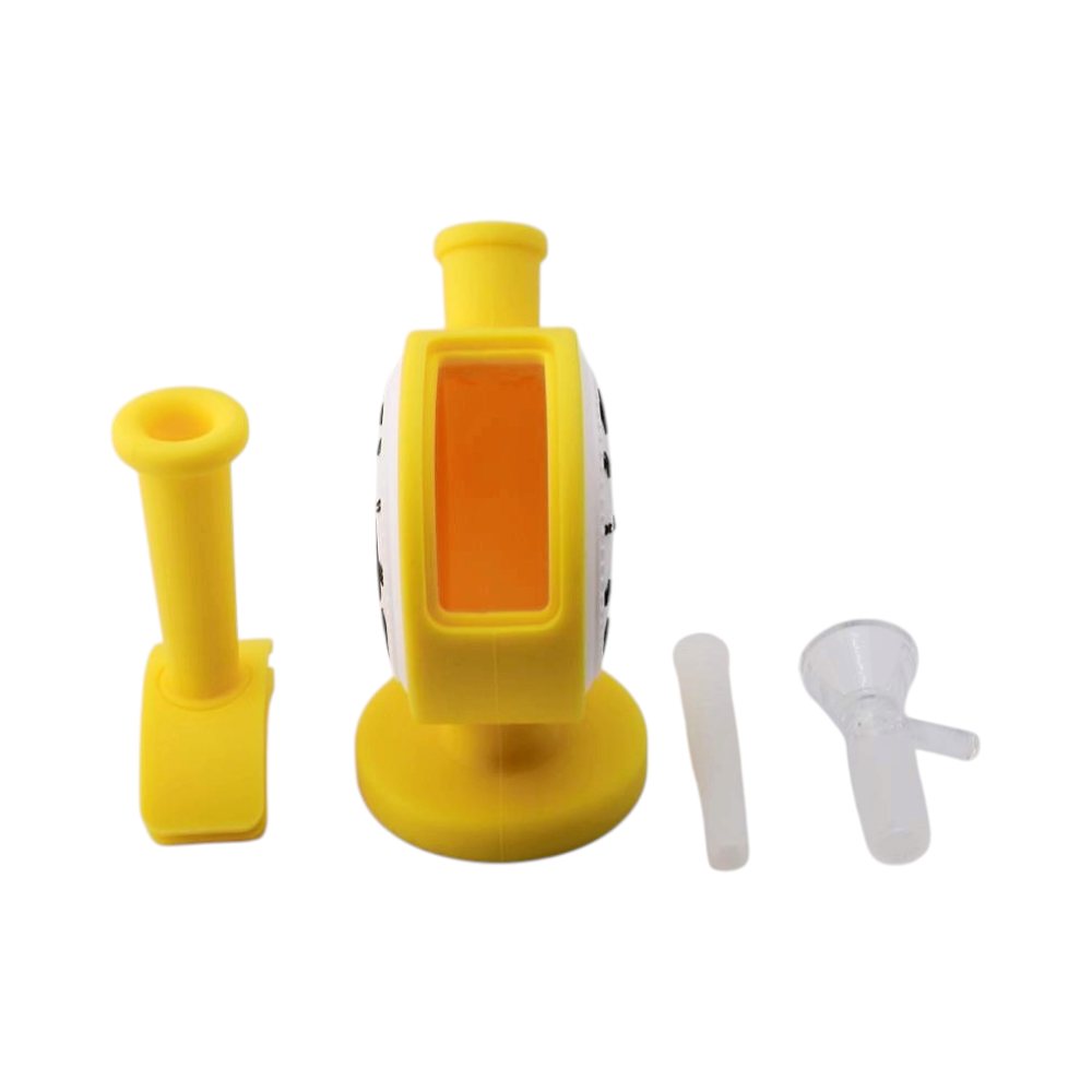 Clock Design Silicone Water Pipe-Yellow