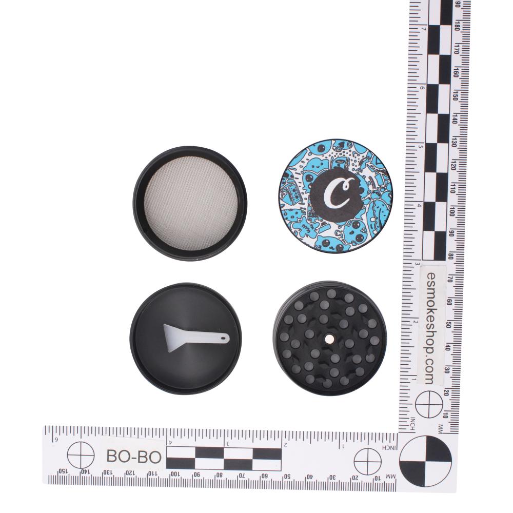 Cookie Design Original Metal Small Grinder-4 Piece-Blue and Black