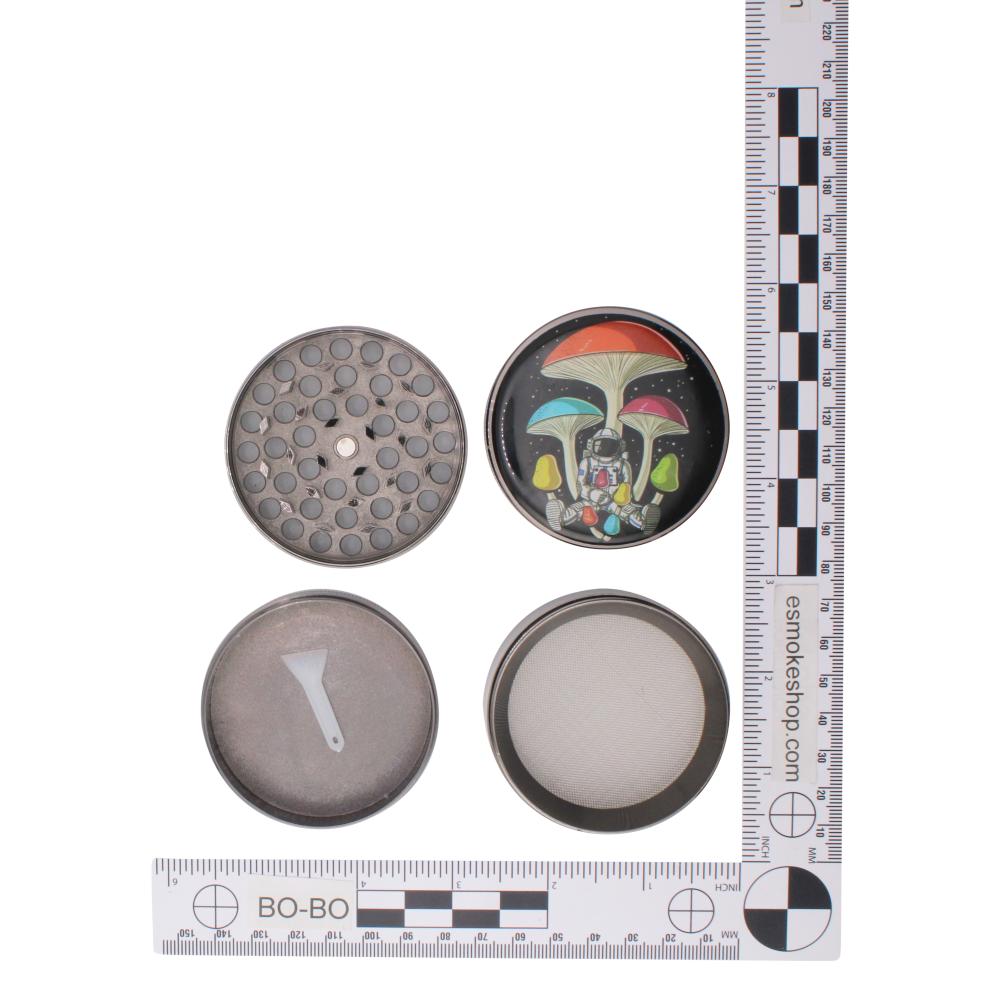 Cosmo Shroom Metal Grinder-4 Piece-Black