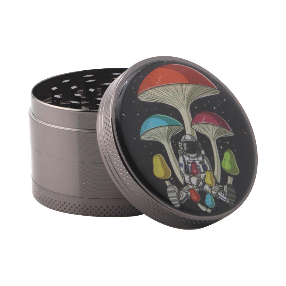 Cosmo Shroom Metal Grinder-4 Piece-Black