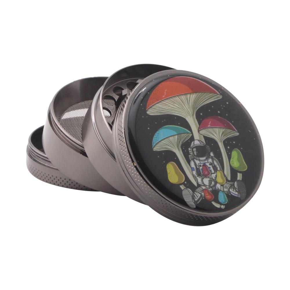 Cosmo Shroom Metal Grinder-4 Piece-Black