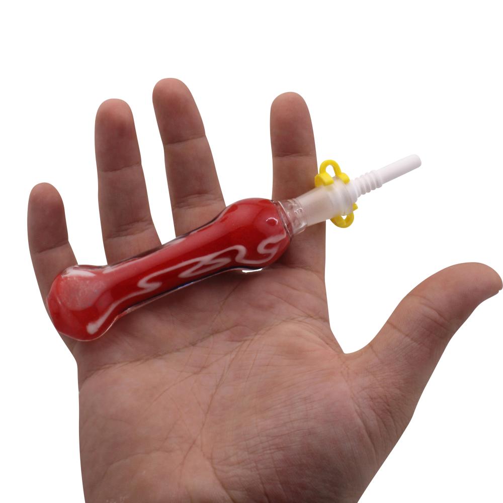 Crimson Wave Small Glass Nectar Collector-Red