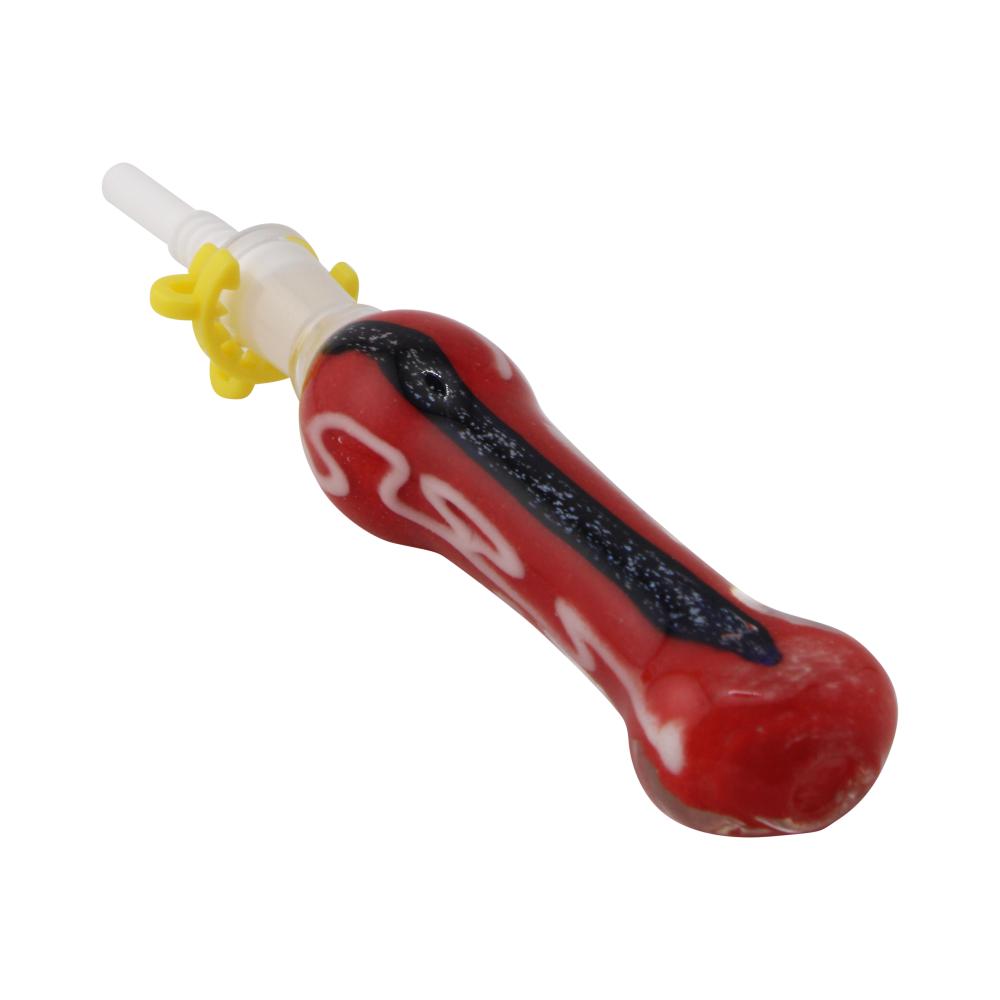 Crimson Wave Small Glass Nectar Collector-Red