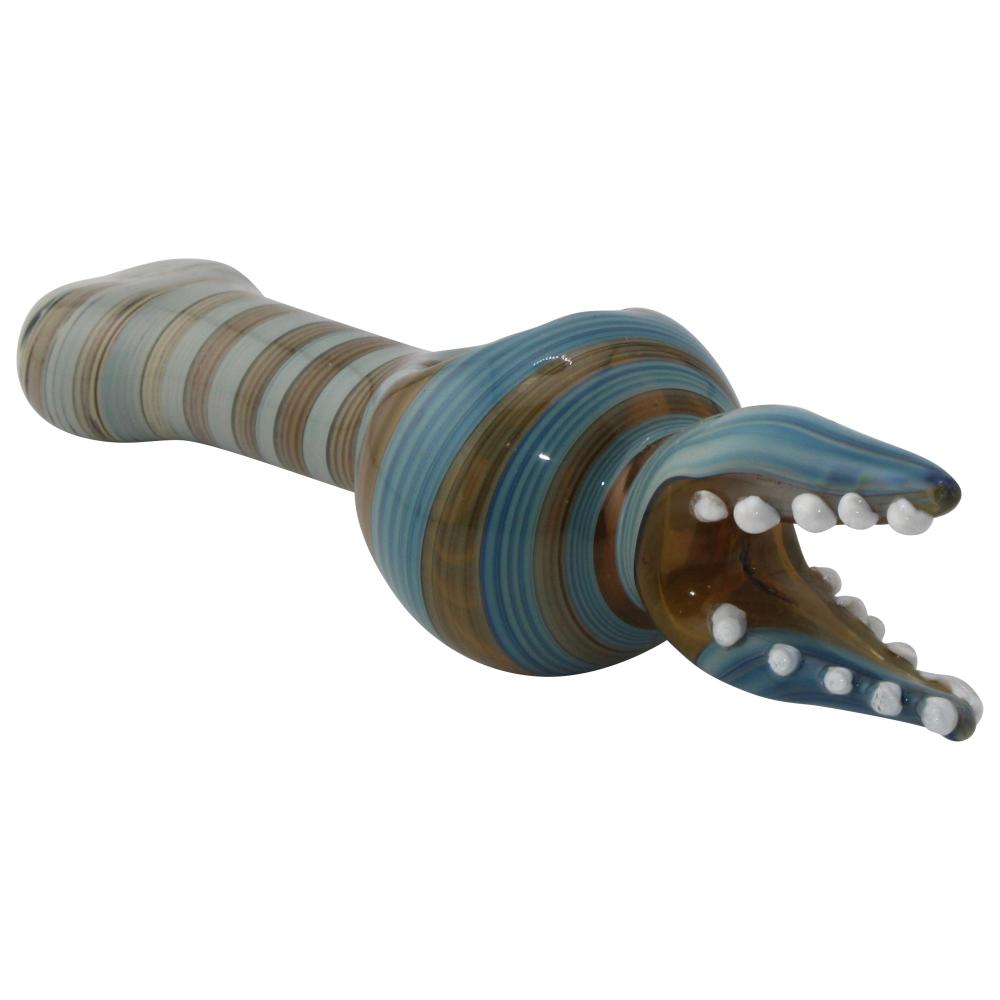 Croc Glass Hand Pipe-Baby Blue