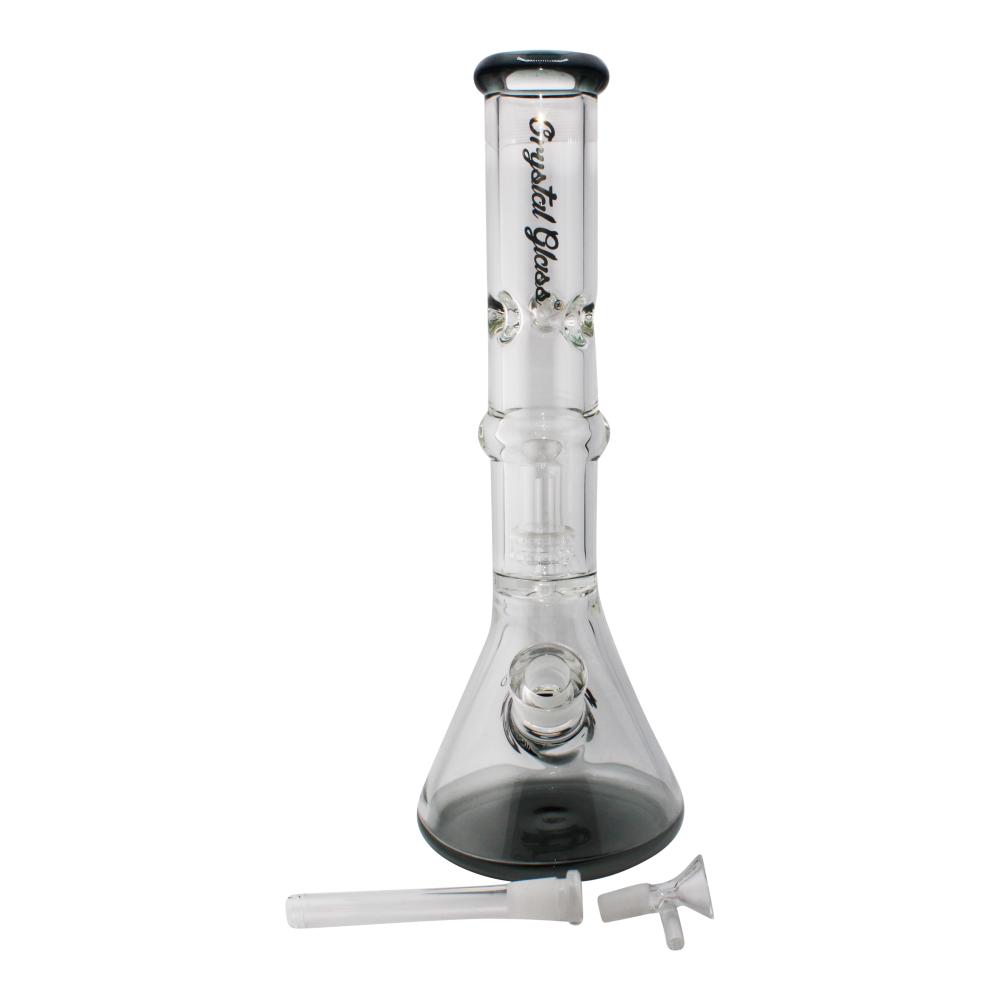 Crystal Glass Beaker Base Ice Pinch Water Pipe-Black