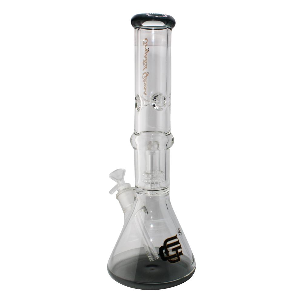 Crystal Glass Beaker Base Ice Pinch Water Pipe-Black