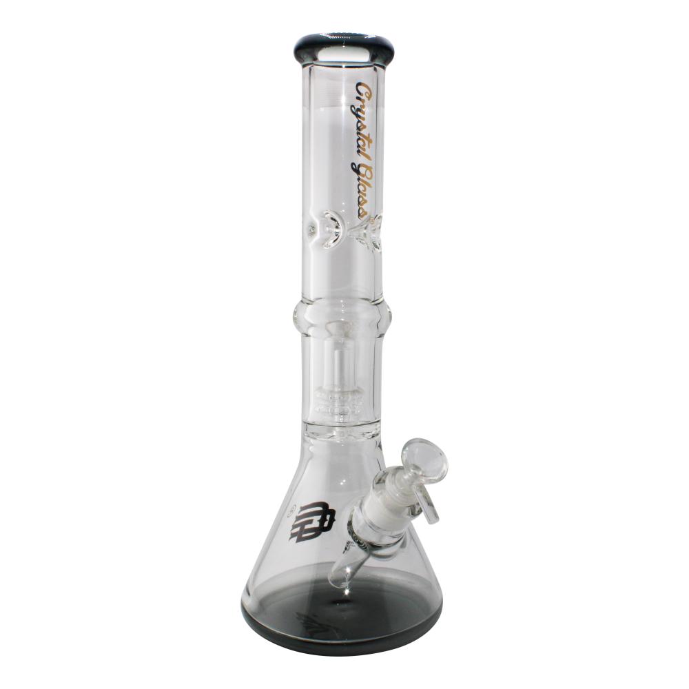 Crystal Glass Beaker Base Ice Pinch Water Pipe-Black