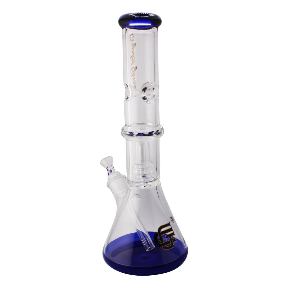 Crystal Glass Beaker Base Ice Pinch Water Pipe-Blue
