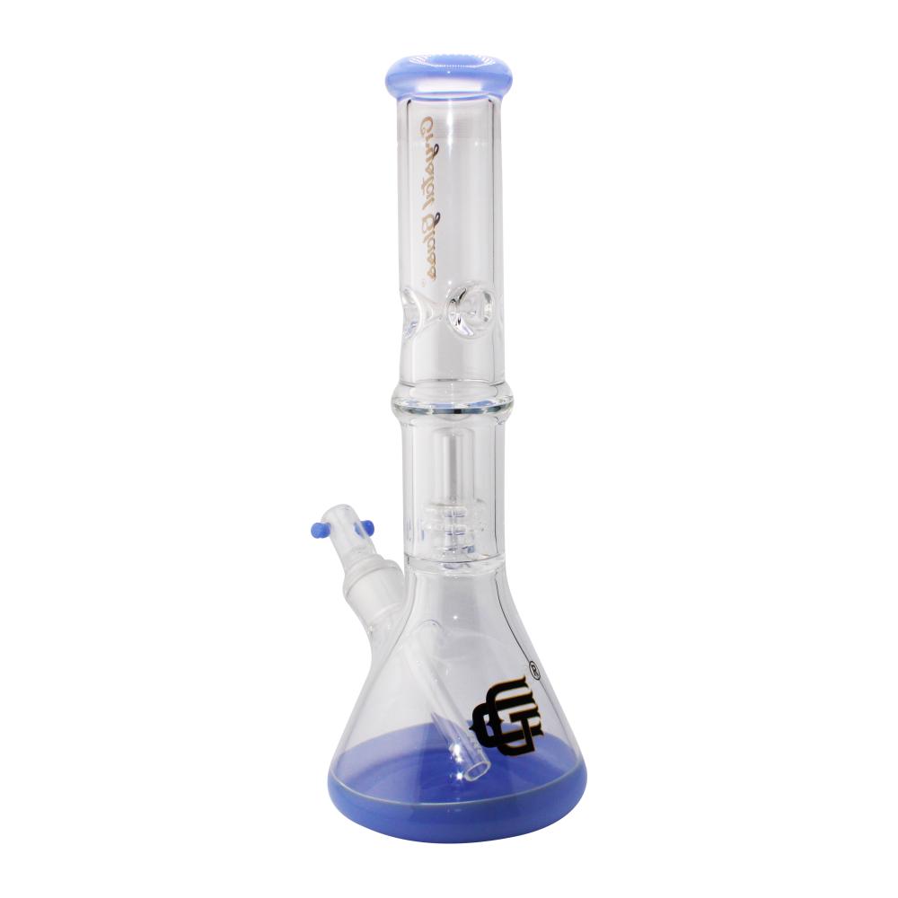 Crystal Glass Beaker Base Ice Pinch Water Pipe-Light Blue