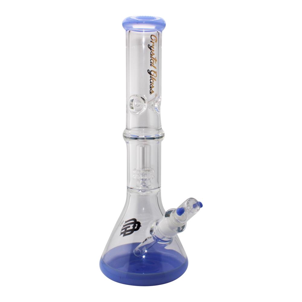 Crystal Glass Beaker Base Ice Pinch Water Pipe-Light Blue