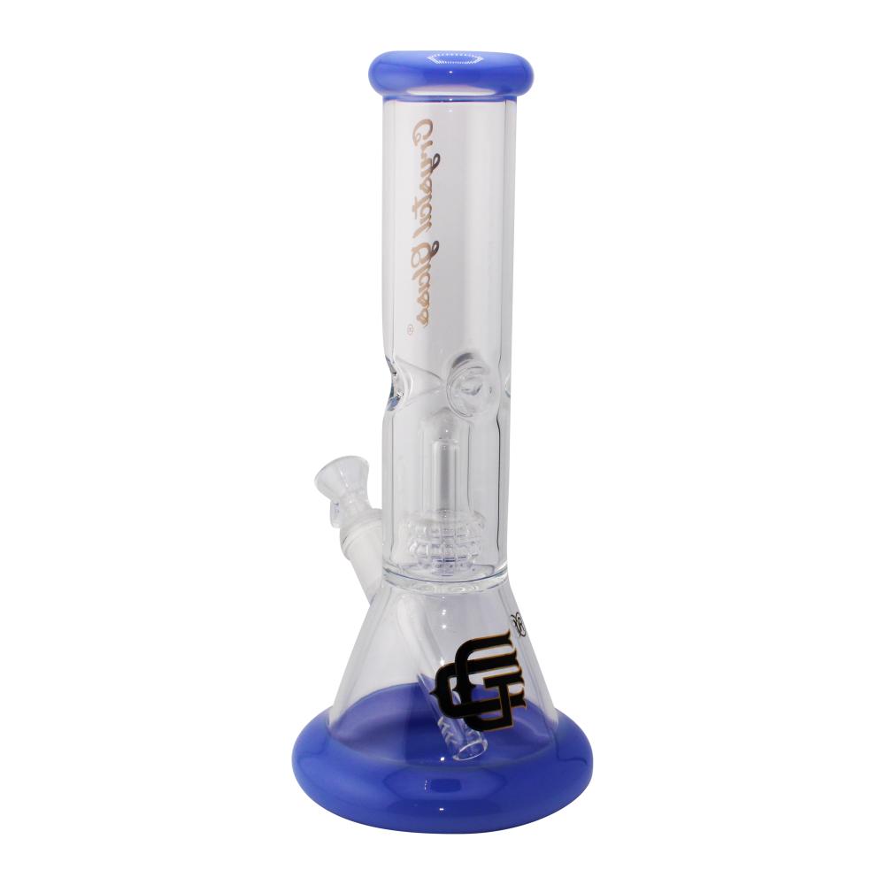 Crystal Glass Beaker Showerhead Perc Water Pipe-Light Blue