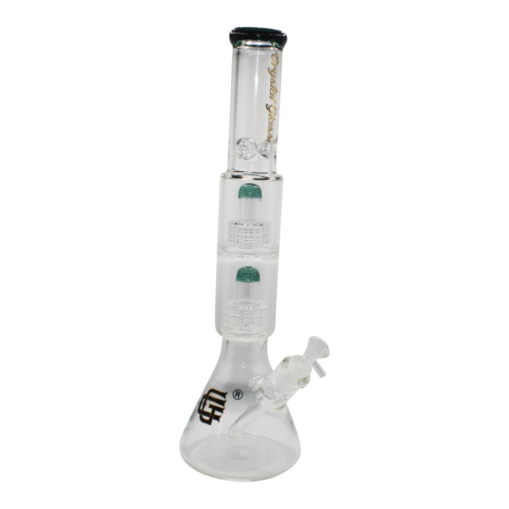 Crystal Glass Double Matrix Perc Beaker Water Pipe