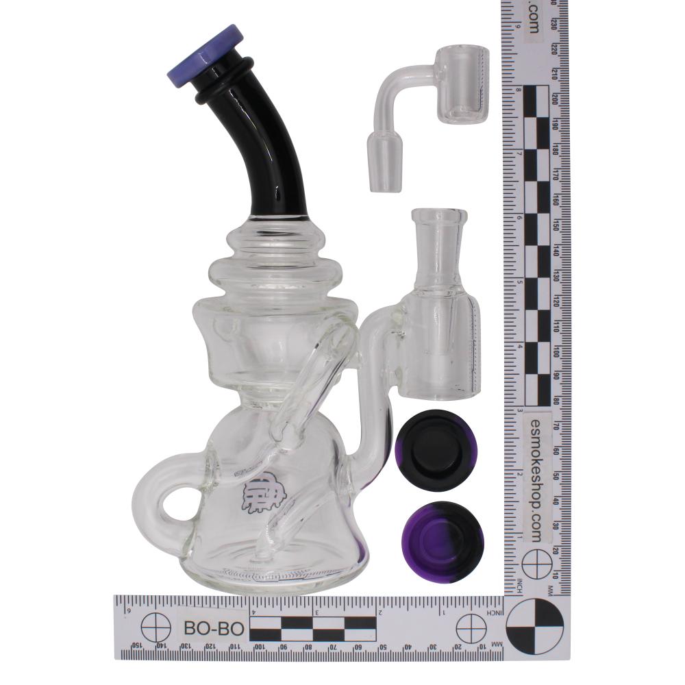 Crystan Glass Halo Recycler Water Pipe-Midnight Purple