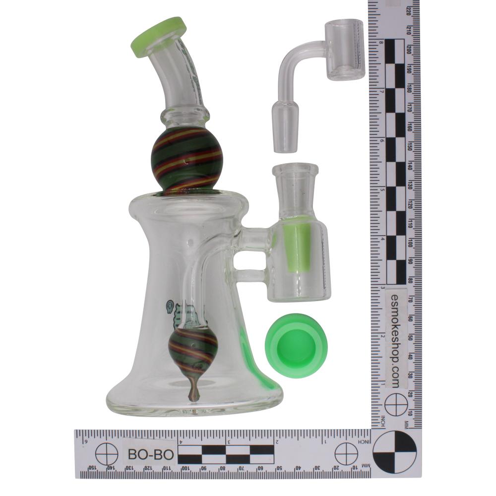 Crystan Glass Orbit Recycler Water Pipe-Green