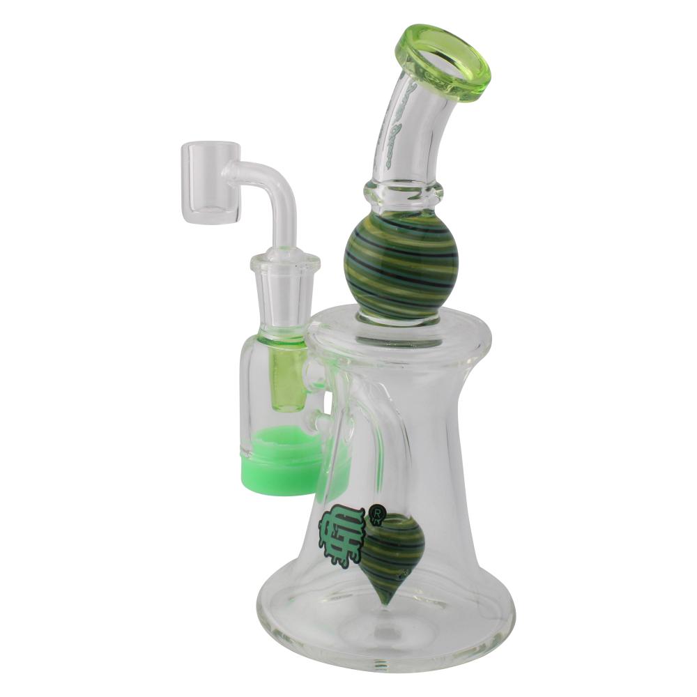 Crystan Glass Orbit Recycler Water Pipe-Light Green