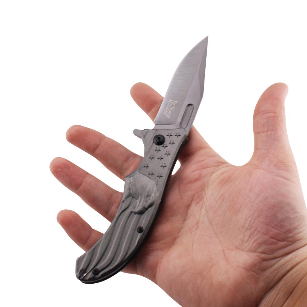 Dark Fantasy Blades USA Eagle Design Folding Metal Pocket Knife-Gray