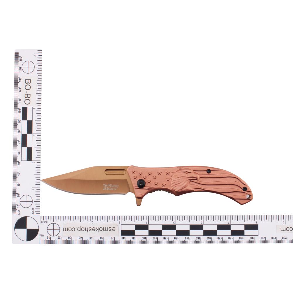 Dark Fantasy Blades USA Eagle Design Folding Metal Pocket Knife-Rose Gold