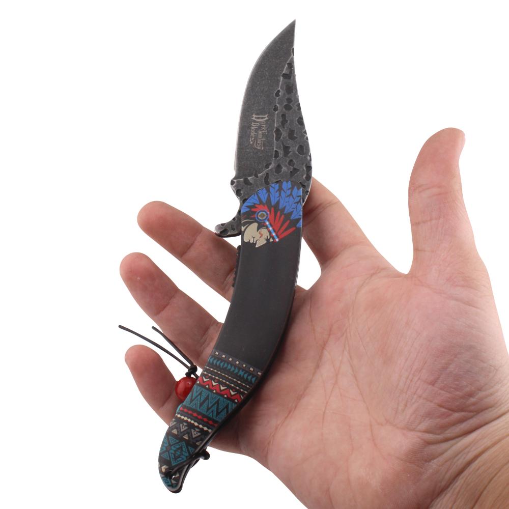 Dark Fantasy N34 Folding Pocket Knife-Black and Blue
