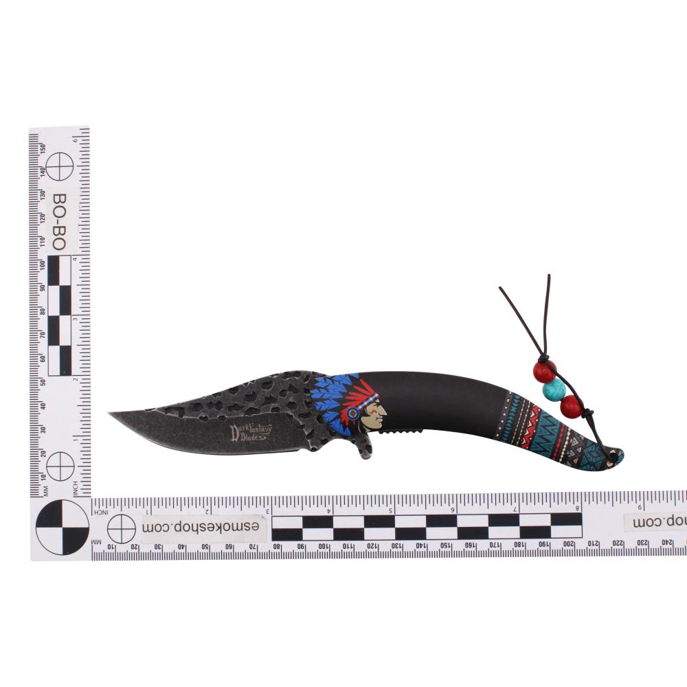Dark Fantasy N34 Folding Pocket Knife-Black and Blue