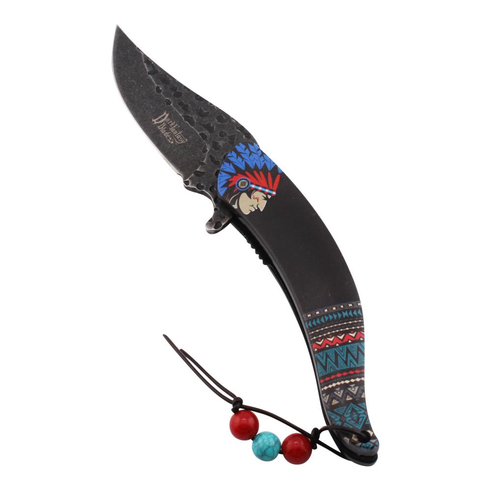 Dark Fantasy N34 Folding Pocket Knife-Black and Blue