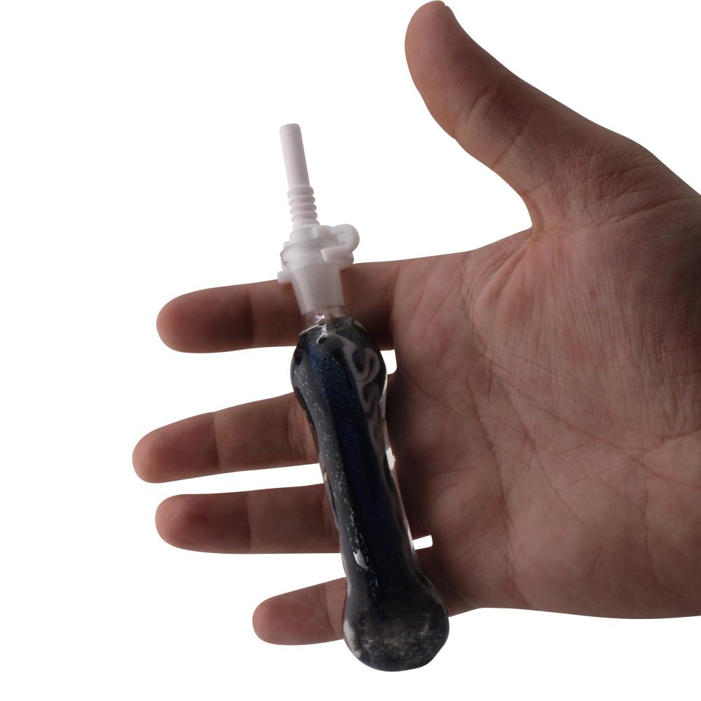 Dark Nebula Small Glass Nectar Collector-Dark Blue