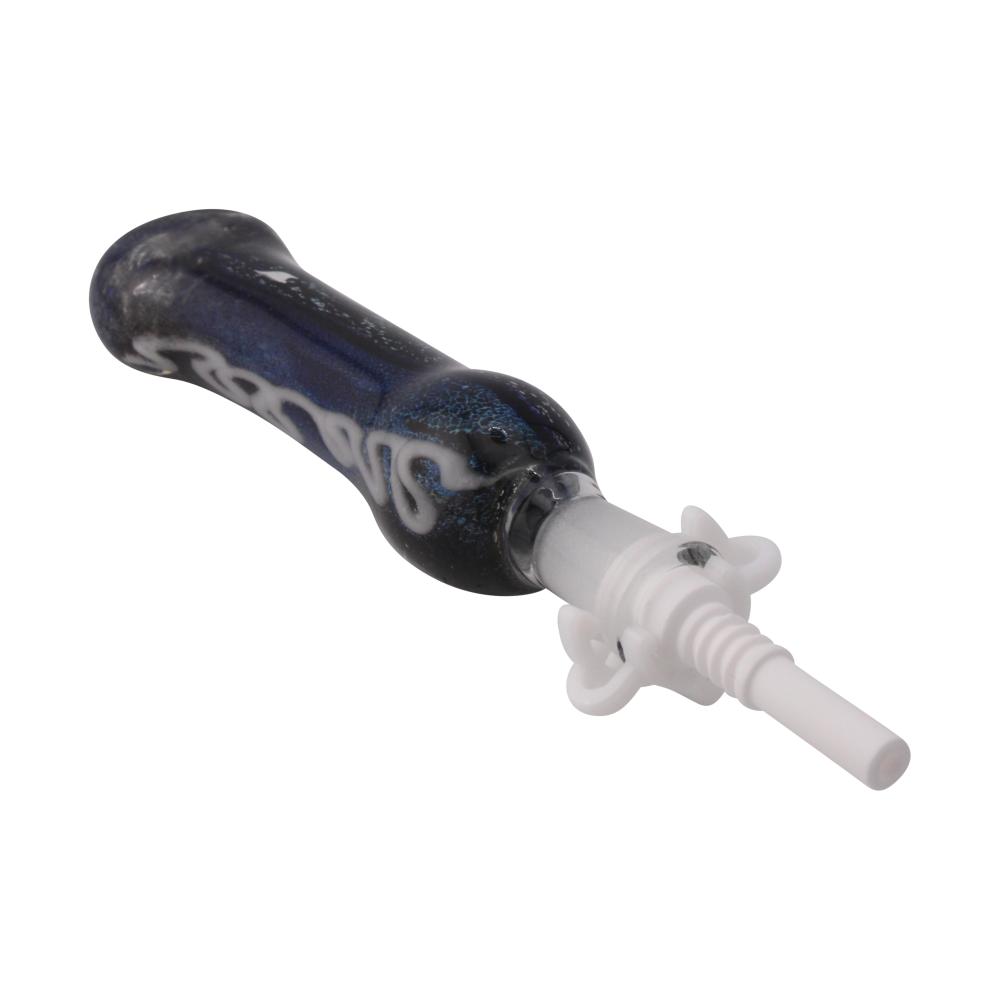 Dark Nebula Small Glass Nectar Collector-Dark Blue