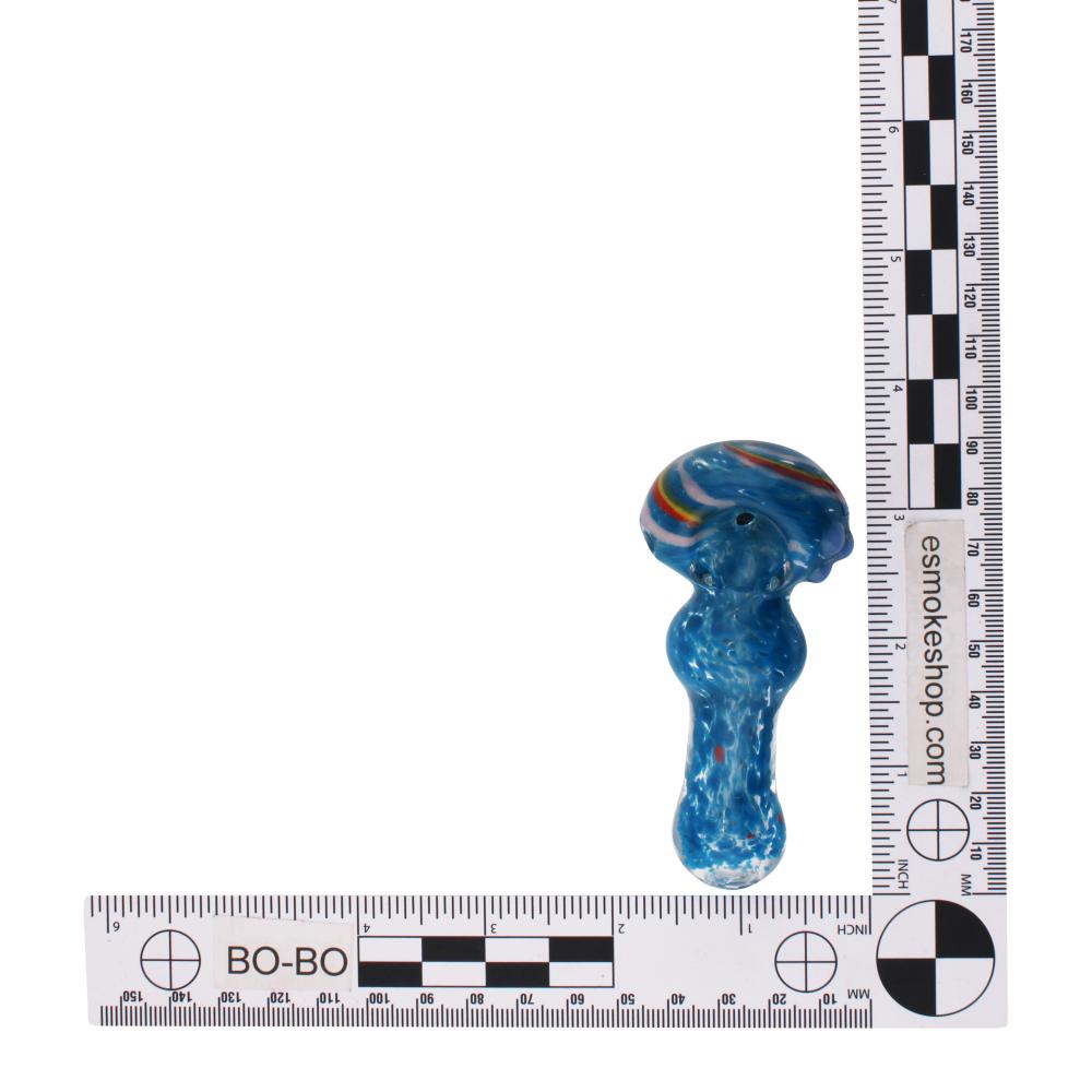 Dark Rainbow Glass Hand Pipe-Blue