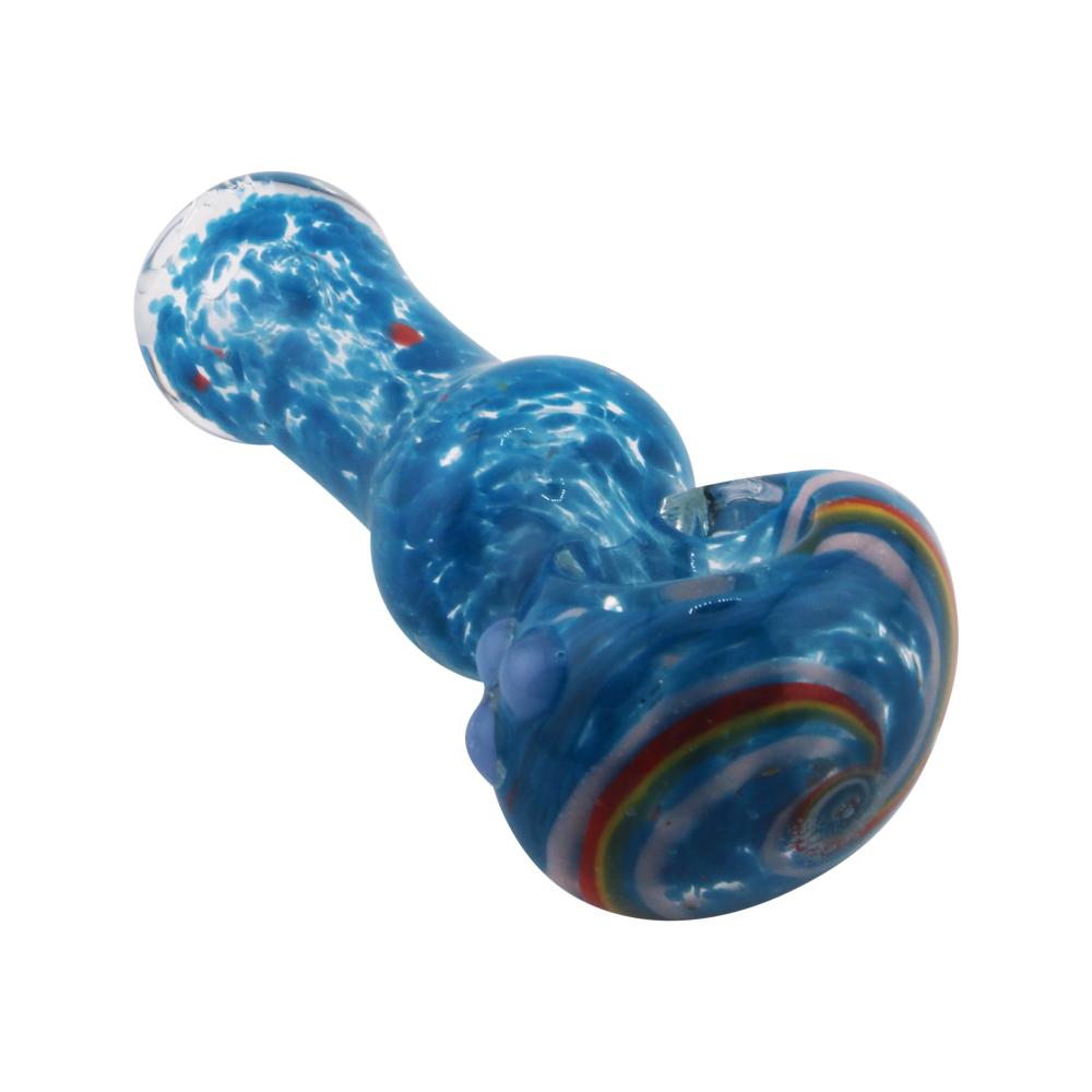 Dark Rainbow Glass Hand Pipe-Blue