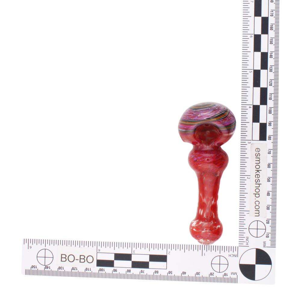 Dark Rainbow Glass Hand Pipe-Crimson Red