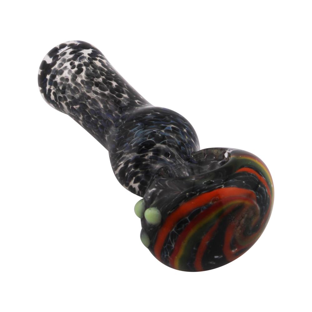 Dark Rainbow Glass Hand Pipe-Dark Blue
