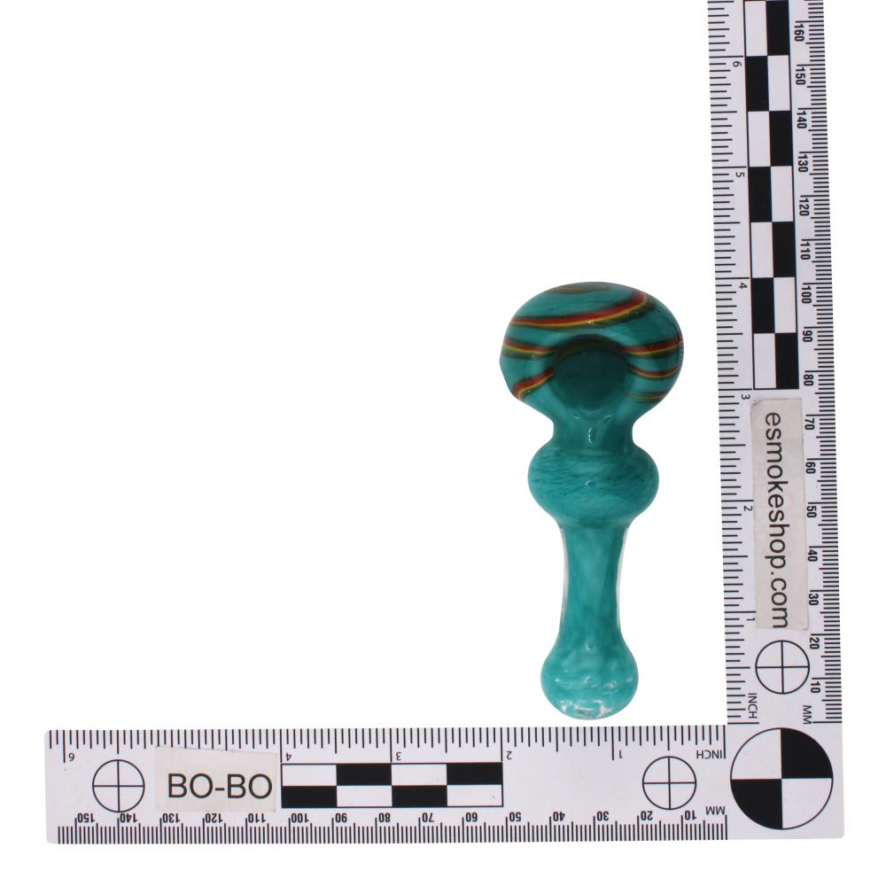 Dark Rainbow Glass Hand Pipe-Tiffany Blue