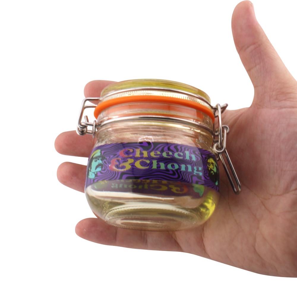 Dark Tank Medium-Blue Smell Proof Storage Jar-Orange