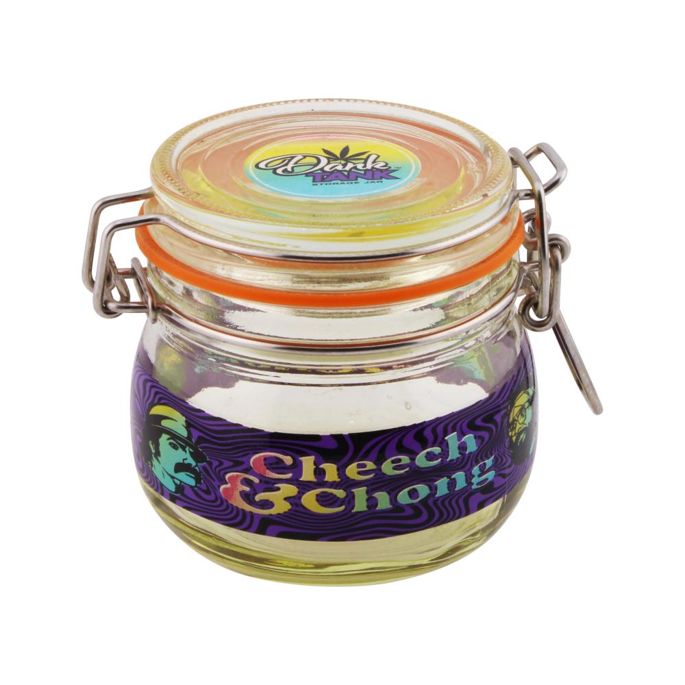 Dark Tank Medium-Blue Smell Proof Storage Jar-Orange