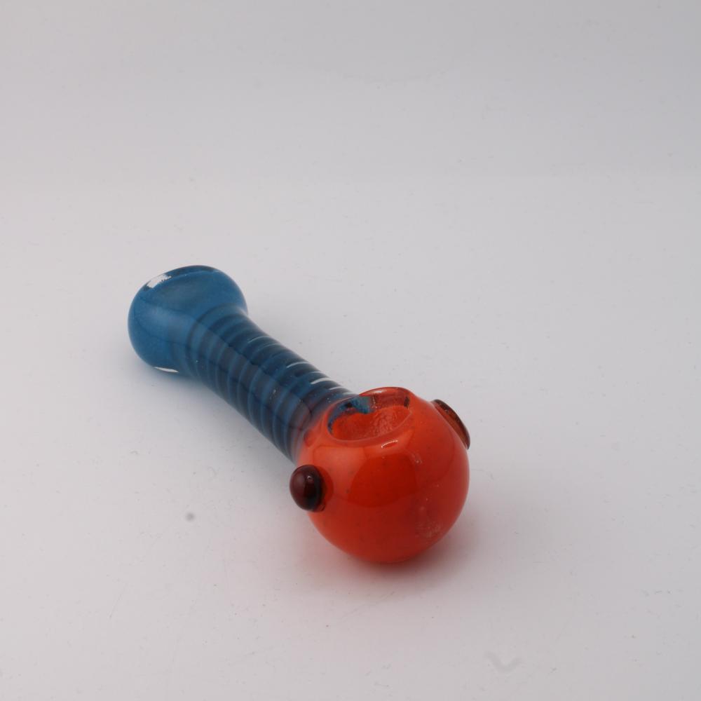 Deep Line Glass Hand Pipe-Orange