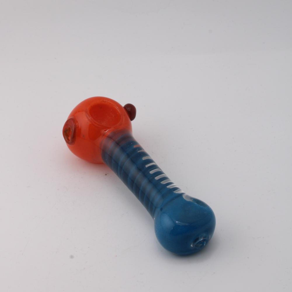 Deep Line Glass Hand Pipe-Orange