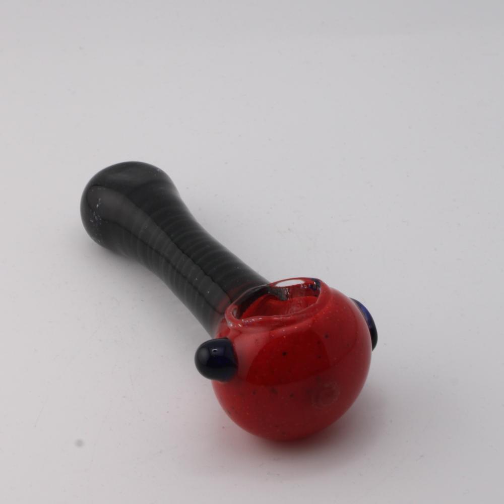 Deep Line Glass Hand Pipe-Red