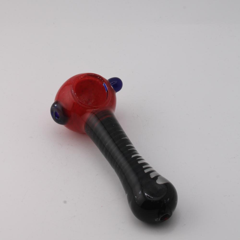 Deep Line Glass Hand Pipe-Red
