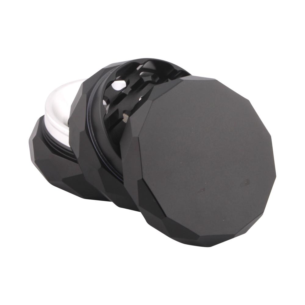 Diamond Design Metal Grinder-4 Piece-Black