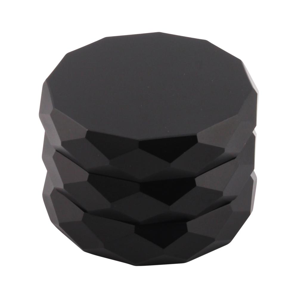 Diamond Design Metal Grinder-4 Piece-Black