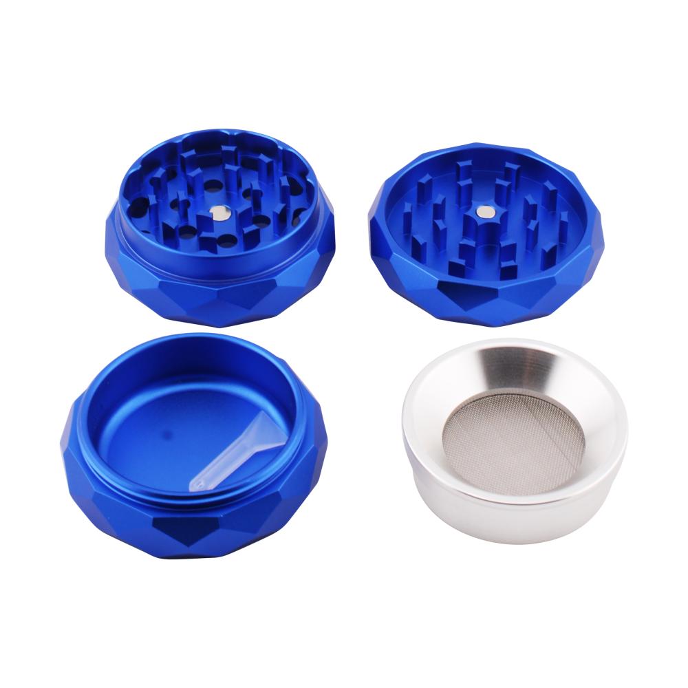 Diamond Design Metal Grinder-4 Piece-Blue