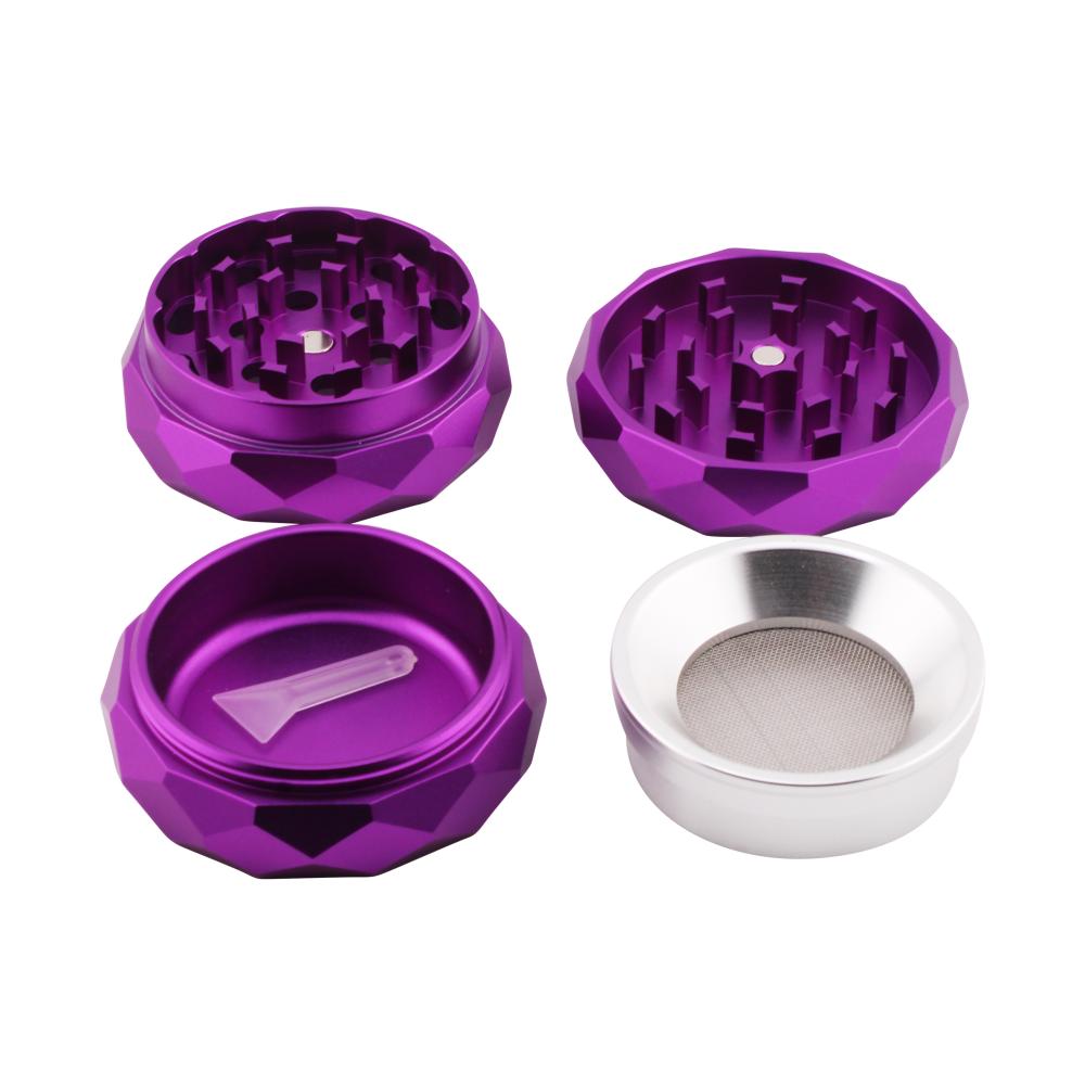 Diamond Design Metal Grinder-4 Piece-Purple