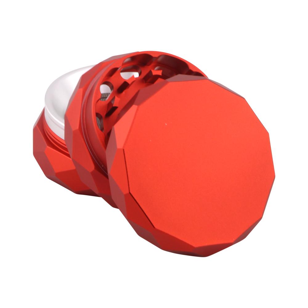 Diamond Design Metal Grinder-4 Piece-Red