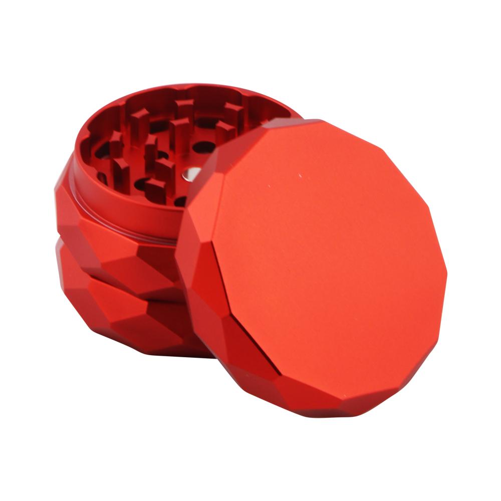 Diamond Design Metal Grinder-4 Piece-Red